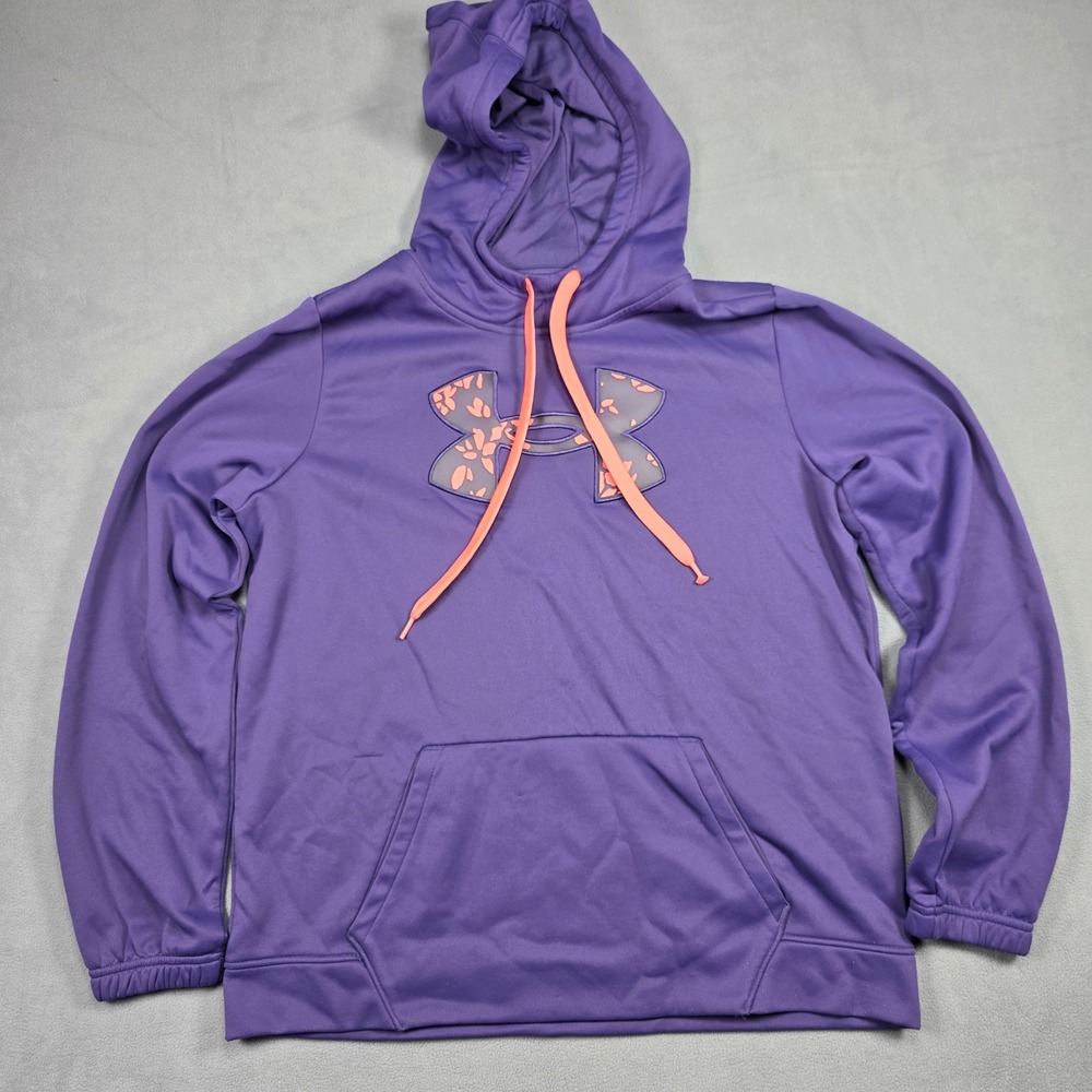 Under Armour Hoodie Womens Medium Purple Loose Fit Pullover Solid